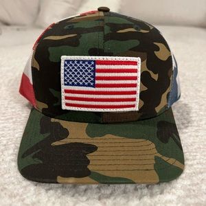 Camo American Flag Trucker Hat with Adjustable Strap